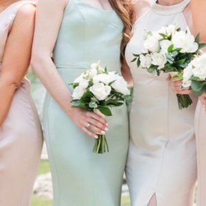 Amsale Everly Fluid Satin Sage Bridesmaid Dress